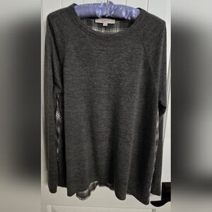 LOFT Plaid Gray Shirt